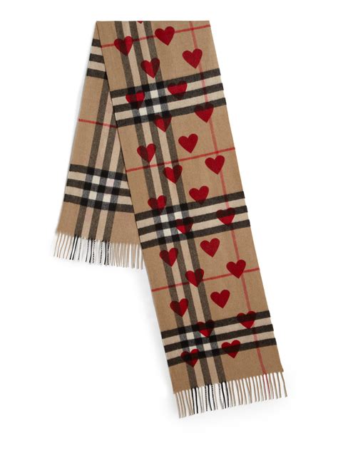 burberry heart and check modal and cashmere scarf|Burberry cashmere check scarf price.